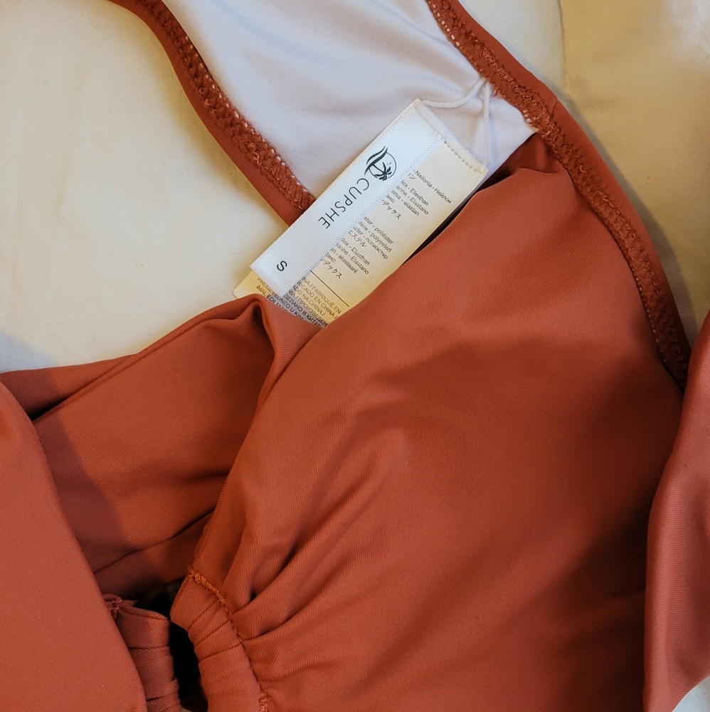 Burnt Orange Stylish O-Ring Bikini - Picture 6 of 10